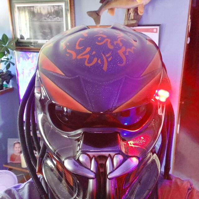 Custom Predator Motorcycle Helmet Had-painted Fire Orange (dot & Ece  Approved) - Etsy