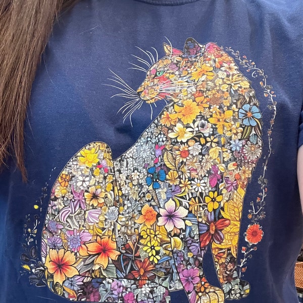 Cat Mom Shirt Floral Cat Shirt Purr Shirt Cat Mom Floral Cat Tee Cat ...