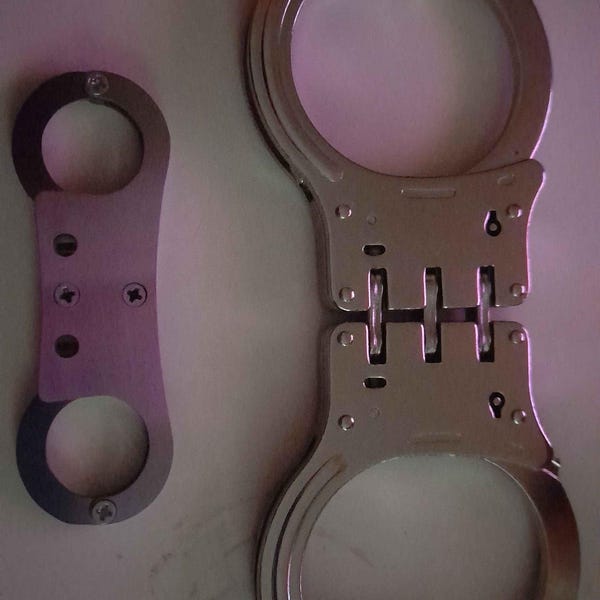 Using Rigid Handcuffs Rigid BDSM Handcuffs Steel: Hinged Hand Irons, Double Lock, 2 Keys ...