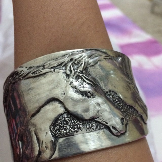 Horse bracelet Two Horse Heads cuff bracelet in Etsy