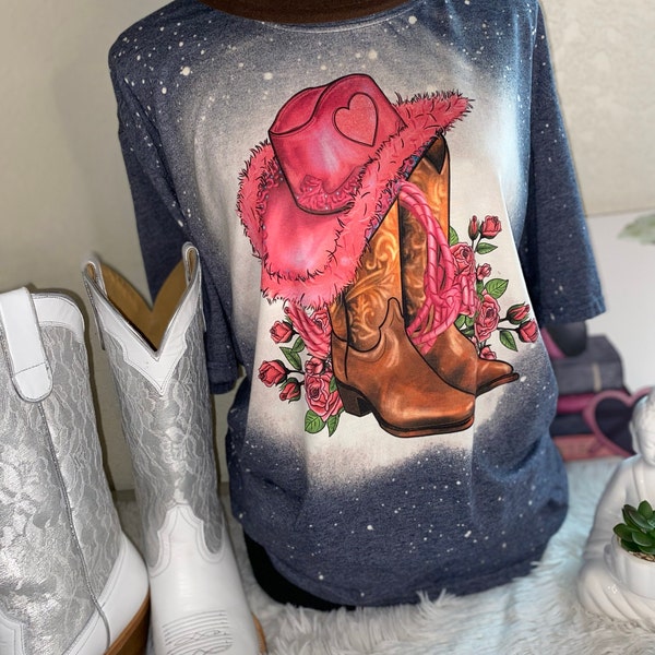 Valentine's Day Boots Cowgirl Hat and Roses Png Sublimation Design ...