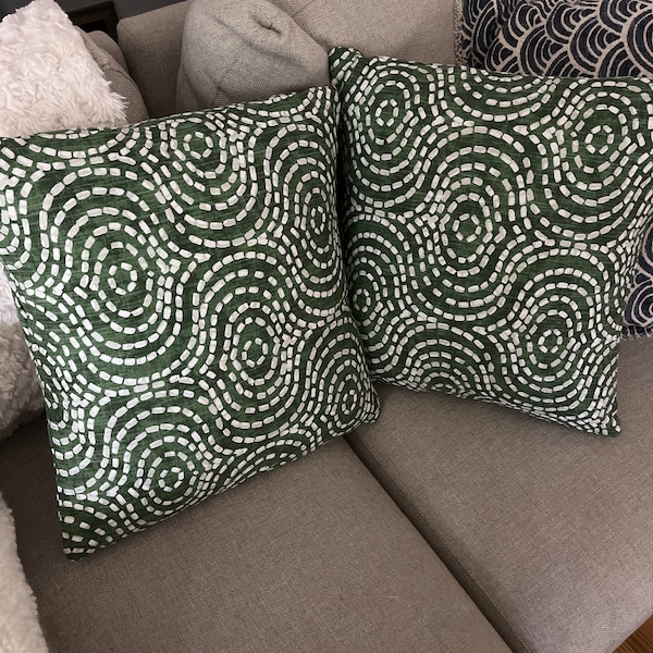 Pine Green Pillow Cover, Mid Century Cushion, Decorative Pillow, Throw ...