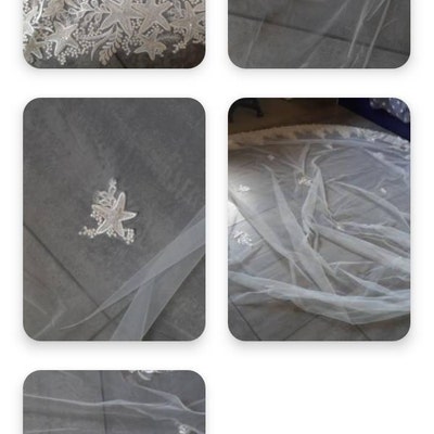 Luxury Pearls Embordery Tulle Wedding Puff Lantern Sleeves  DG054