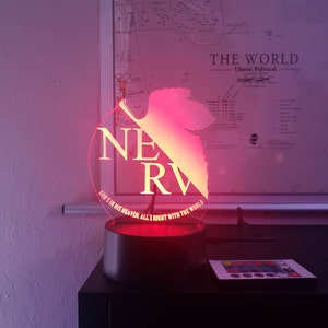 Neon Genesis Evangelion NERV Organization Night Light LED Lamp - Etsy