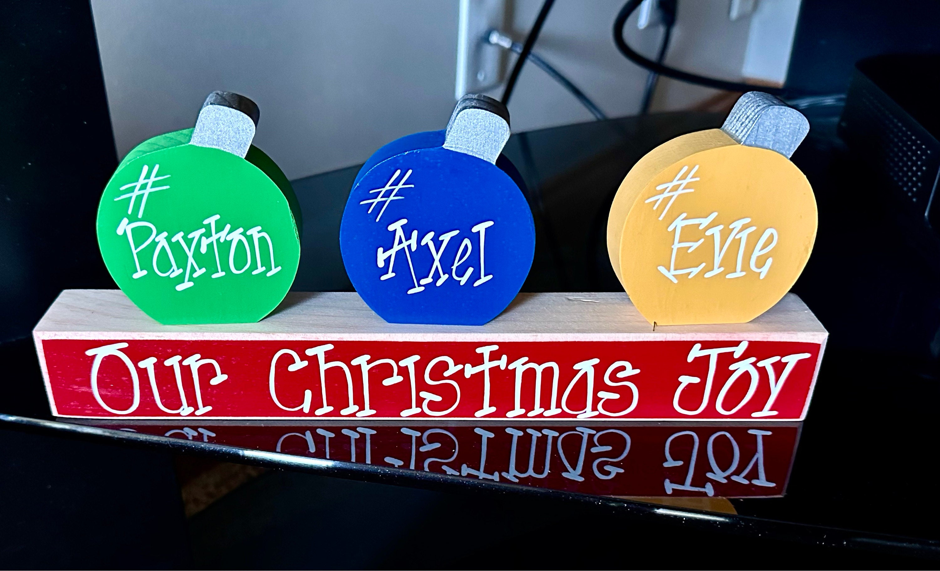 Personalized Family Christmas Ornament Block Set Custom Holiday Ornament Gift Holiday Decor Personalized Christmas Decoration Grandma Gift