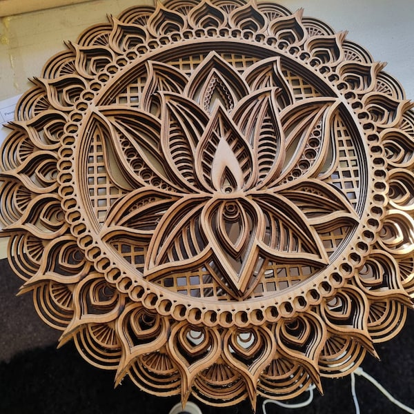 Multilayer Laser Cut DXF - MANDALA LOTUS - Mandala Svg Files for Cricut ...