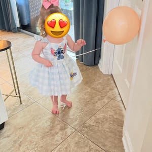 Stitch Birthday Dress, Stitch Girl and Toddler Dress, Stitch Blue Dress,  Stitch Cotton Dress - Etsy
