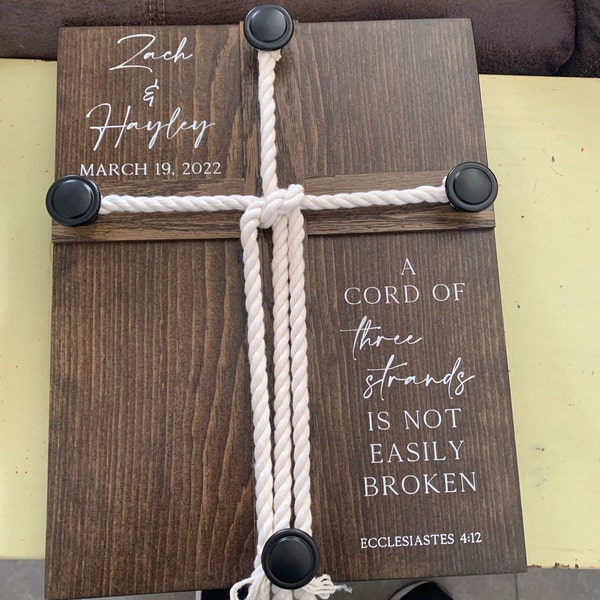 Personalized Unity Sign, Custom Trinity Braid Cross Decor Wedding ...