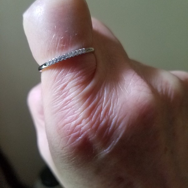 Simple CZ Band, Dainty Stacking Ring, Gold Minimalist Ring, CZ Ring ...