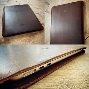 Personalised Genuine Leather MacBook Air & Pro Sleeve 13 14 15 16 ...