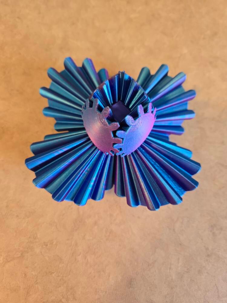 3D Printed Gear Ball Sphere Fidget-Transformable Stress Relief Toy, Colorful Gradient, Birthday Cool Gift for Dad Kids boy girl Ruvenbal