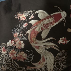 Cozy Vintage Japanese Koi Fish Hoodie Nautical Animal Asian