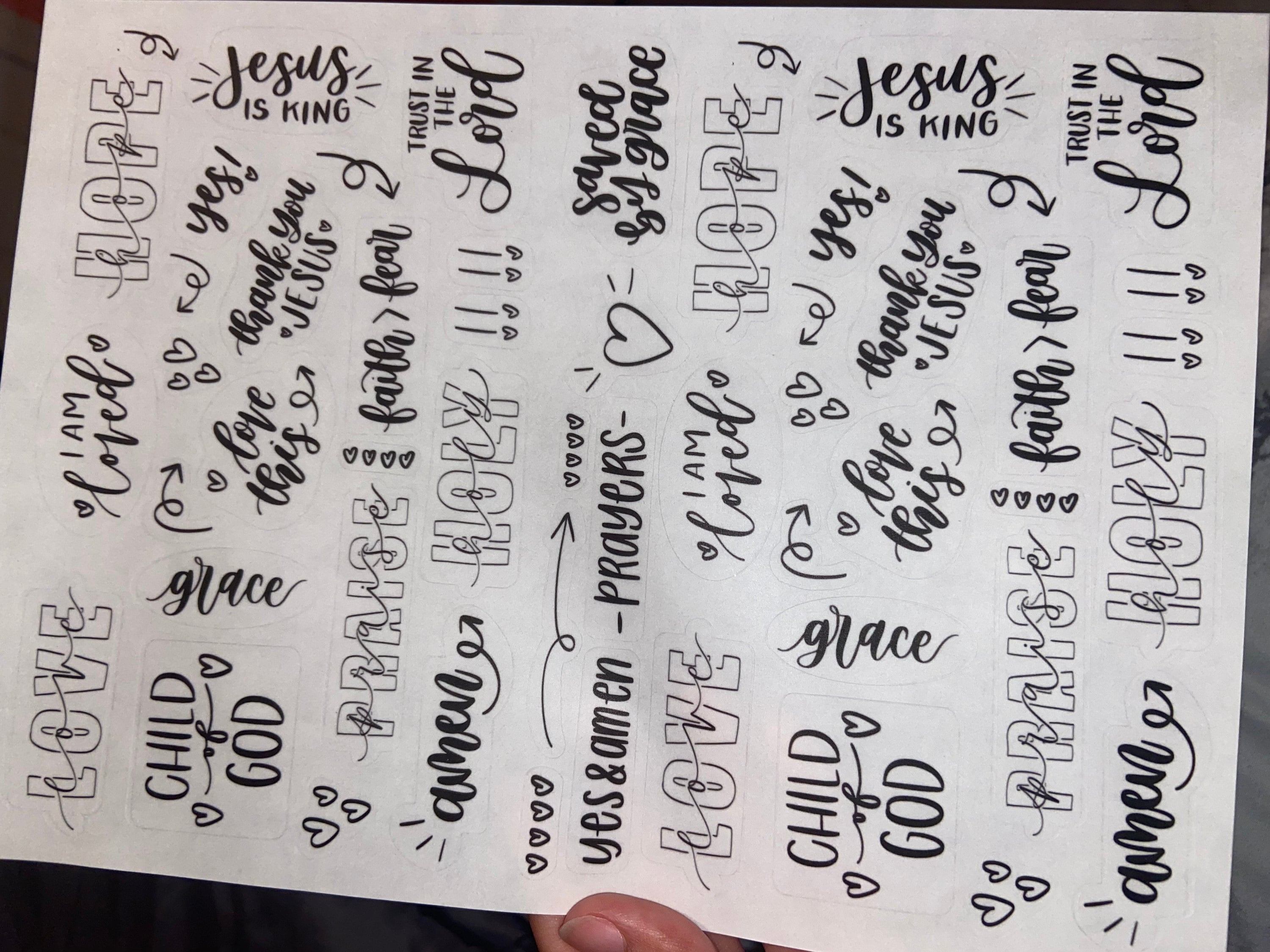 Bible and Planner Clear Stickers