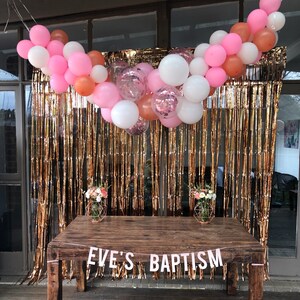 Bannière - Unique Party - Feuille D'or Rose - Ballon Love