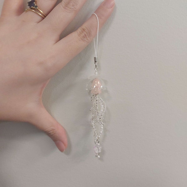 BAMAY Enamel Jellyfish Keychain Charm - Cute Ocean Life Gift For Women & Girls
