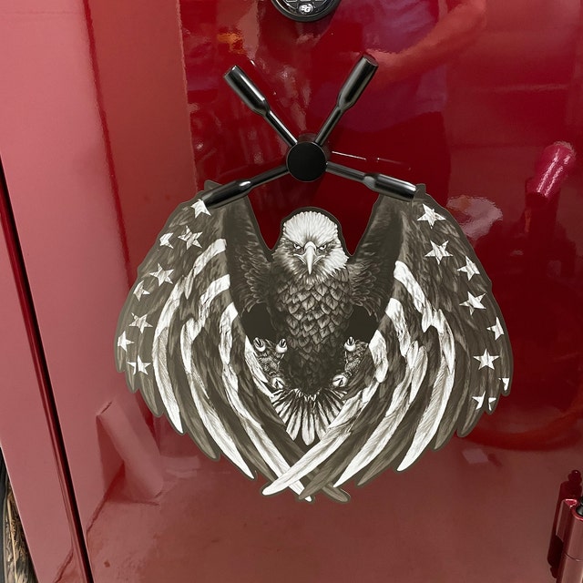 American Flag Attack Bald Eagle Wings Decal Sticker x Large 48 in size