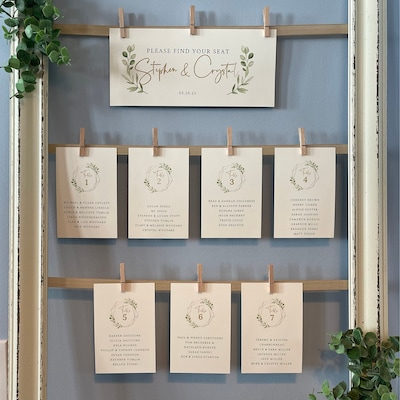 Wedding Seating Chart Cards Template, Editable Printable Instant ...