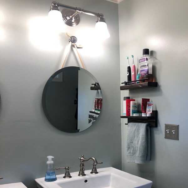 Bathroom and Kitchen Small Towel Holder With Shelf, Hand Towel Holder ...