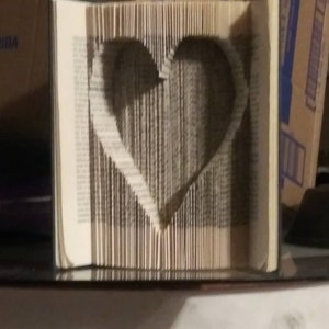 book folding pattern in inches inverted heart book folding etsy