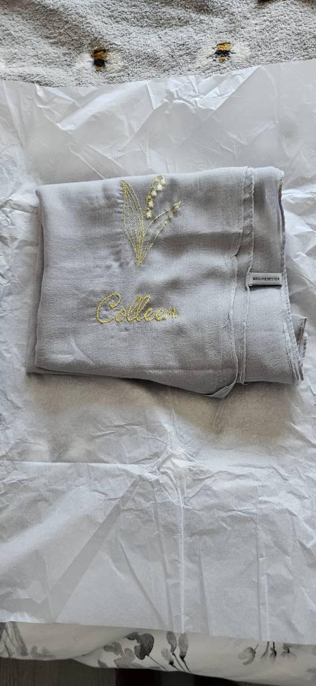 Birth Flower Scarf And Card In A Gift Bag