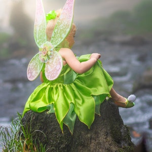 Tinkerbell Fairy Inspired Green Satin Spaghetti Strap Gown Junior ...