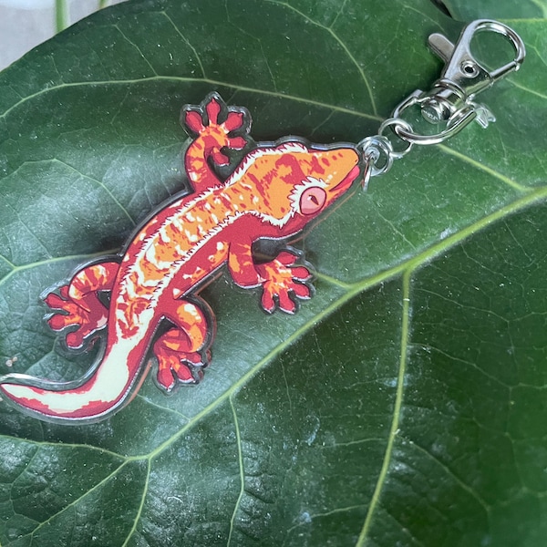 Crested Gecko Acrylic Keychain - Etsy