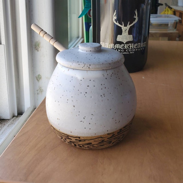 at Home Honeybloom Farmhouse Speckled Stoneware Sugar Jar