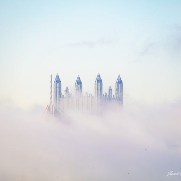 Coal Center Horseshoe Bend in Monongahela River on Sunny September