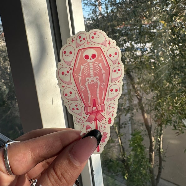 Pink Skeleton Lolly Sticker – Waterproof Vinyl, Spooky Ghosts - Etsy