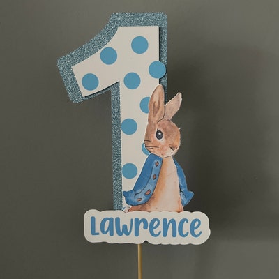 Peter Rabbit Number Cake Topper Personalised Age Birthday Baby Shower ...