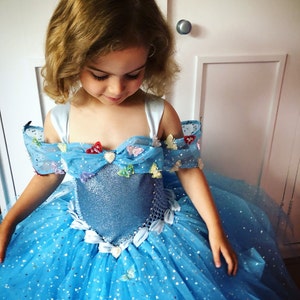 Blue Glitter Tutu Filigree Glitter Mini Skirt Petticoat Cinderella UK Seller