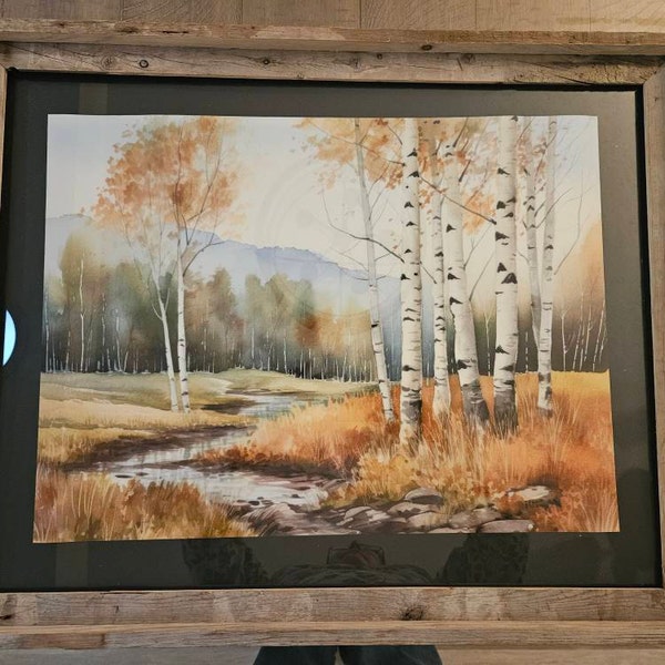 Birch Forest Painting Aspen Landscape Watercolor Fall Trees Art Print ...