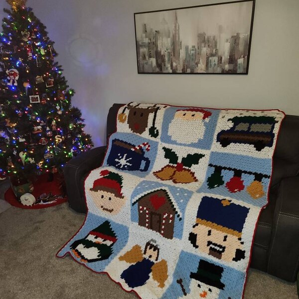 Christmas Blanket C2c Pattern C2c Crochet C2c Graph C2c Pattern Corner ...