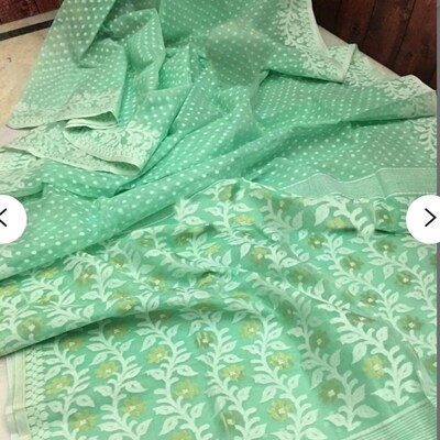 Authentic Murshidabad Silk Saree Designer Block Print Pure Handloom