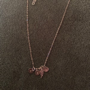 Memorial Rose Gold Angel Wing Necklace Dainty Initial Disc Personalized ...