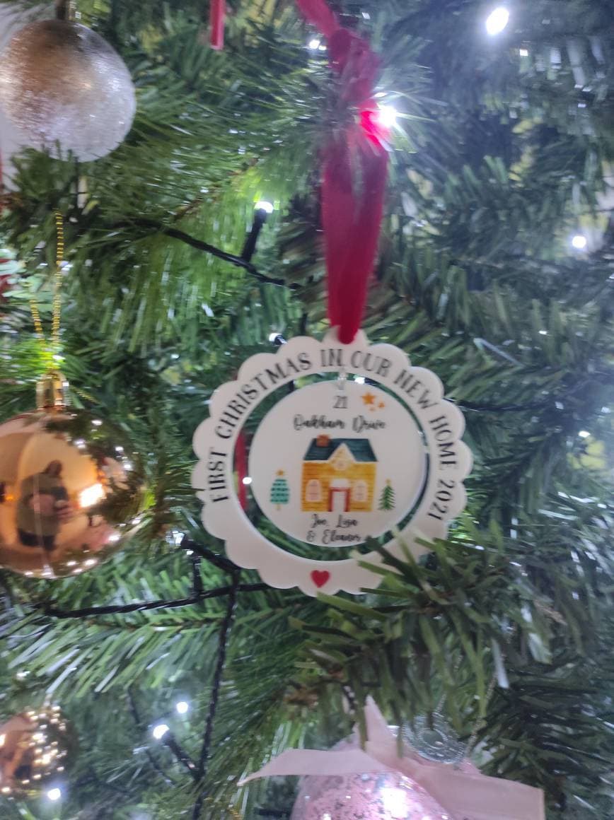 Christmas in our new home 2024, Personalised New Home Christmas Decoration, First Christmas In Our New Home Tree Ornament