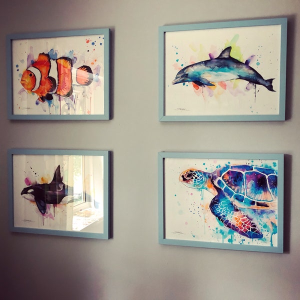 Clownfish, Anemonefish Limited Edition Watercolor Art Print by Slaveika ...