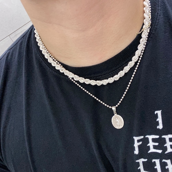 925 Sterling Silver Rope Chain Necklace, Handmade Rope Chain All Size ...