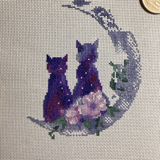 Kreuzstich-Set 'Katze & Sternenhimmel' – 4 Motive, 11 CT, 30,5x40,6 Cm, Inkl. Garn & Nadel