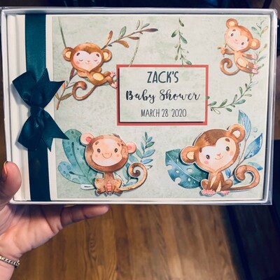 Personalised Cute Monkeys Birthday Guest Book Monkeys - Etsy