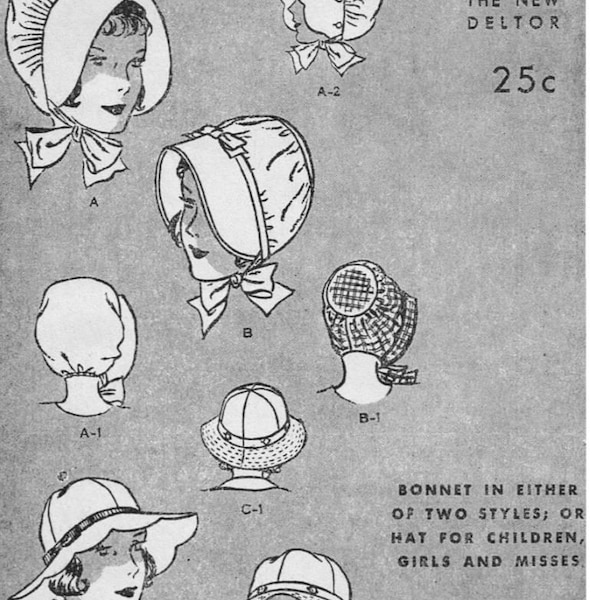 B 6115 HATS Bonnets Pattern 21