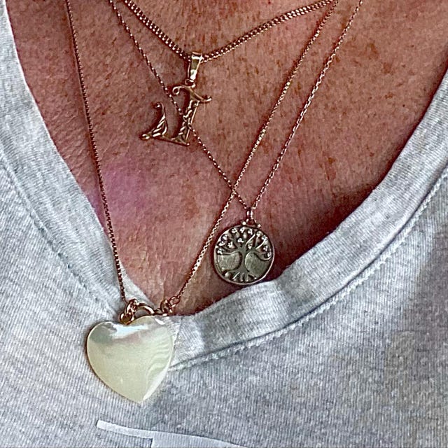 Mother of Pearl Heart Necklace With Chain / Mother of Pearl
