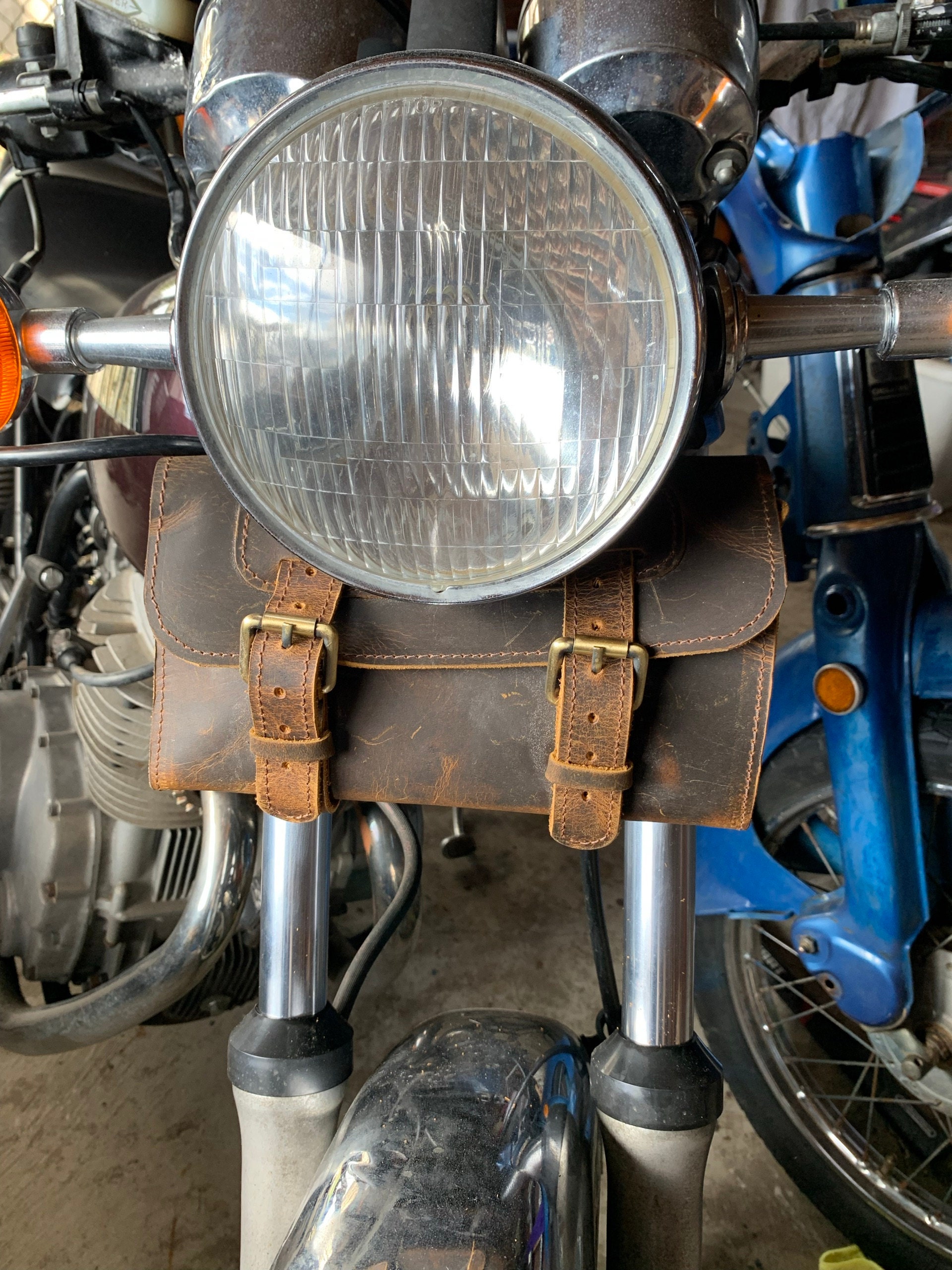 Motorcycle saddle bags leather vintage pannier bag Tool Organizer Leather Tool Storage  leather tool bag  Best gifts for her