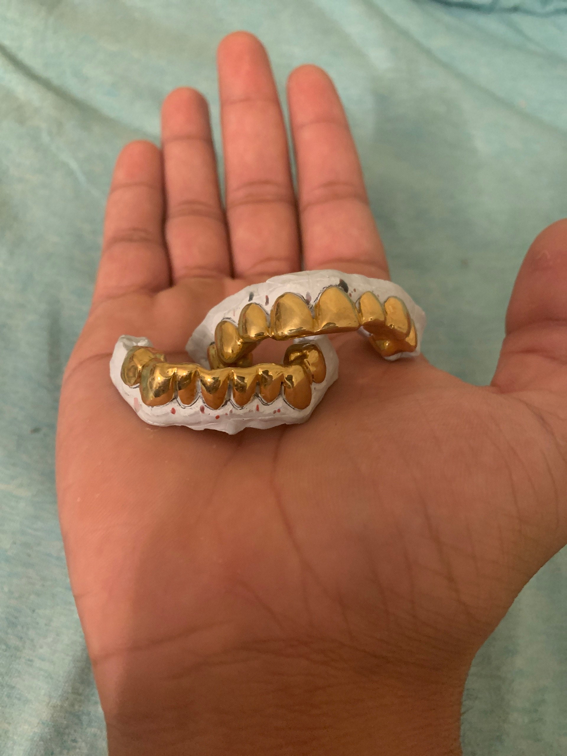 Sterling Silver W/ 18k Yellow Gold Plated Perm Cut Custom Fit Real