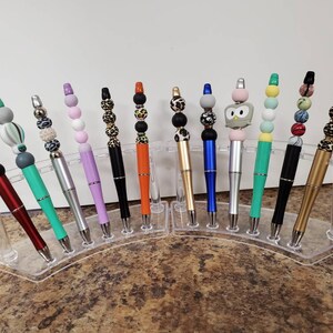 Pen Display Stand Beadable Pen Add Beads Pen Clear Easy to Transport 