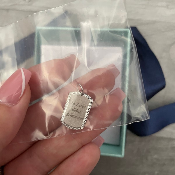 Your Handwriting in 14K 18K Real Gold Diamond Cut Tag Pendant ...