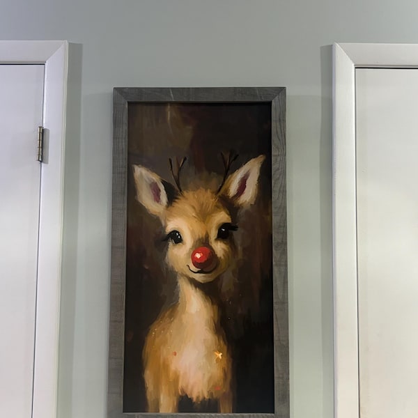 Rudolph [framed Print] Cute Reindeer Decor | Whimsical Christmas ...