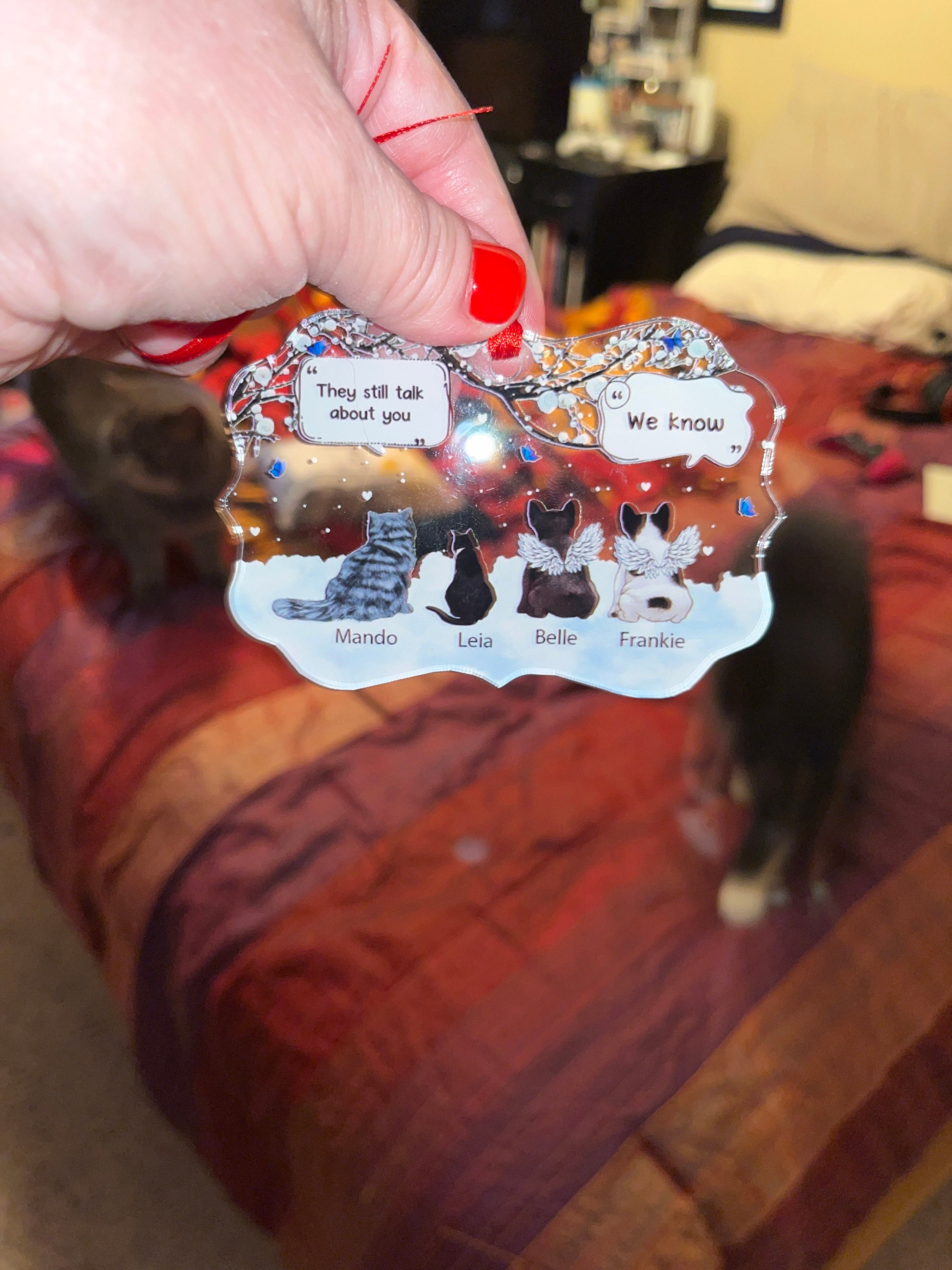 Personalized Acrylic Ornament, Gift For Pet Lovers, Dog Dad, Dog Mom, Cat Mom, Cat Dad