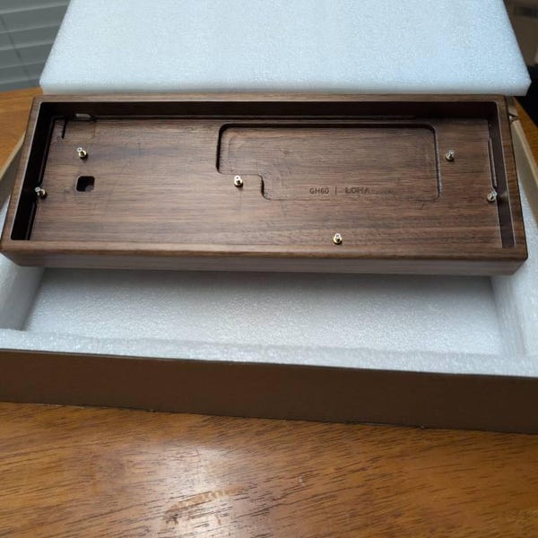 Black Walnut Wood Mechanical Keyboard Case: Wooden GH60 Wooting 60HE/HE ...