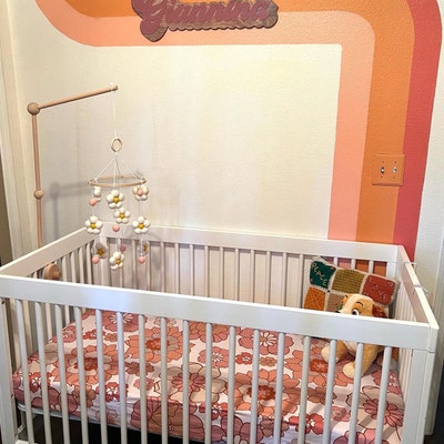 Custom Nursery Name Sign Groovy Wall Art Custom Acrylic & Wood Sign ...